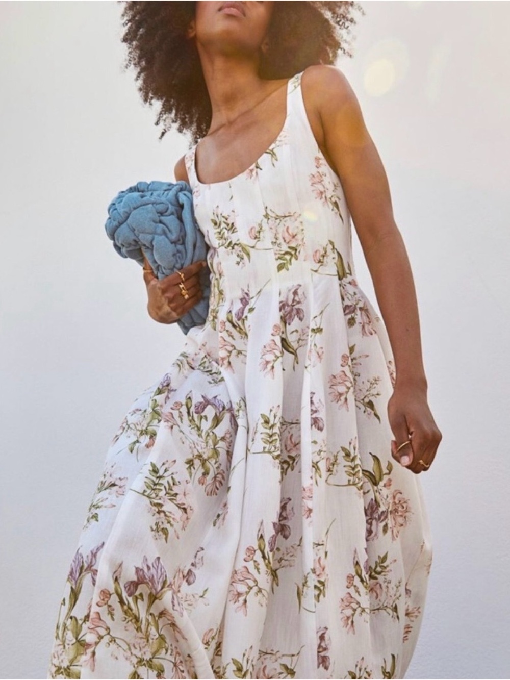 Brock Collection x H&M Floral Linen Blend Midi Dress | Size M | NWOT